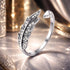 925 Sterling Silver Pavé Setting CZ Leaf Ring for Women by Bids.com