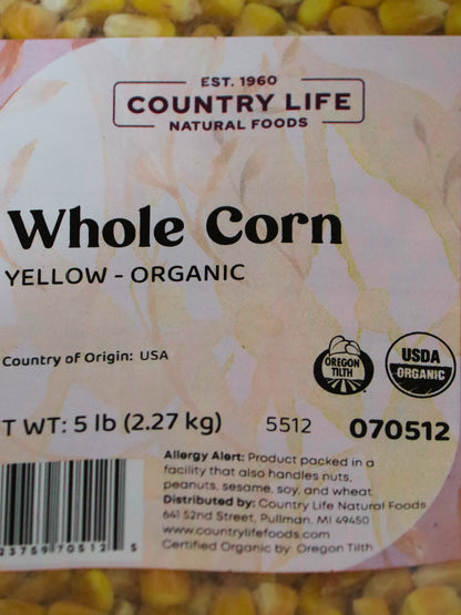 Corn, Whole Yellow, Organic by Country Life Natural Foods