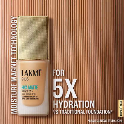 Lakme 9to5 Hya Matte Foundation + Hyaluronic Acid - Neutral Nude