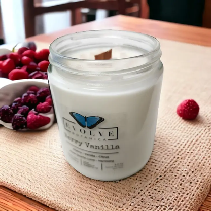 Classic 9oz Jam Jar Crystal Soy Candle - Berry Vanilla (Rose Quartz)