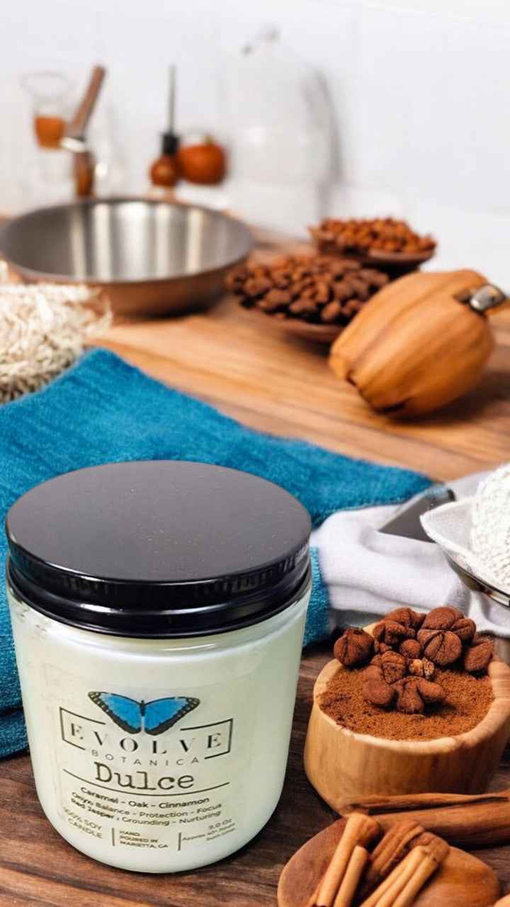 Classic 9oz Jam Jar Crystal Soy Candle - Dulce (Red Jasper &amp; Onyx)