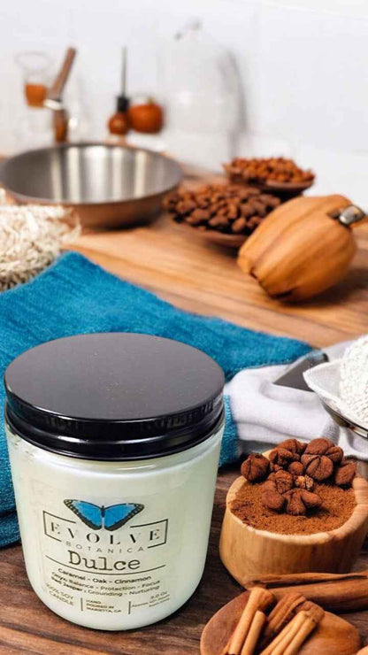 Classic 9oz Jam Jar Crystal Soy Candle - Dulce (Red Jasper &amp; Onyx)