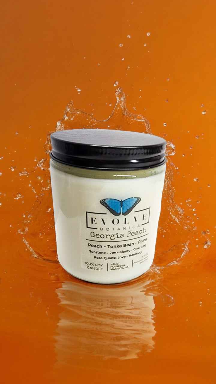 Classic 9oz Jam Jar Crystal Soy Candle - Orange Day Dream (Moonstone)
