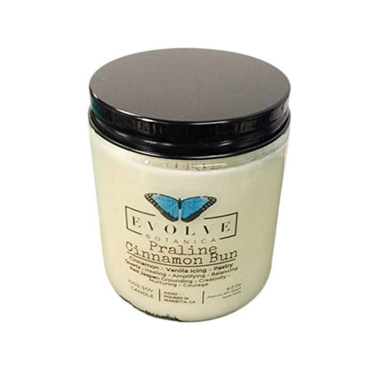 Classic 9oz Jam Jar Crystal Soy Candle - Praline Cinnamon Bun (Red Jasper &amp; Clear Quartz)