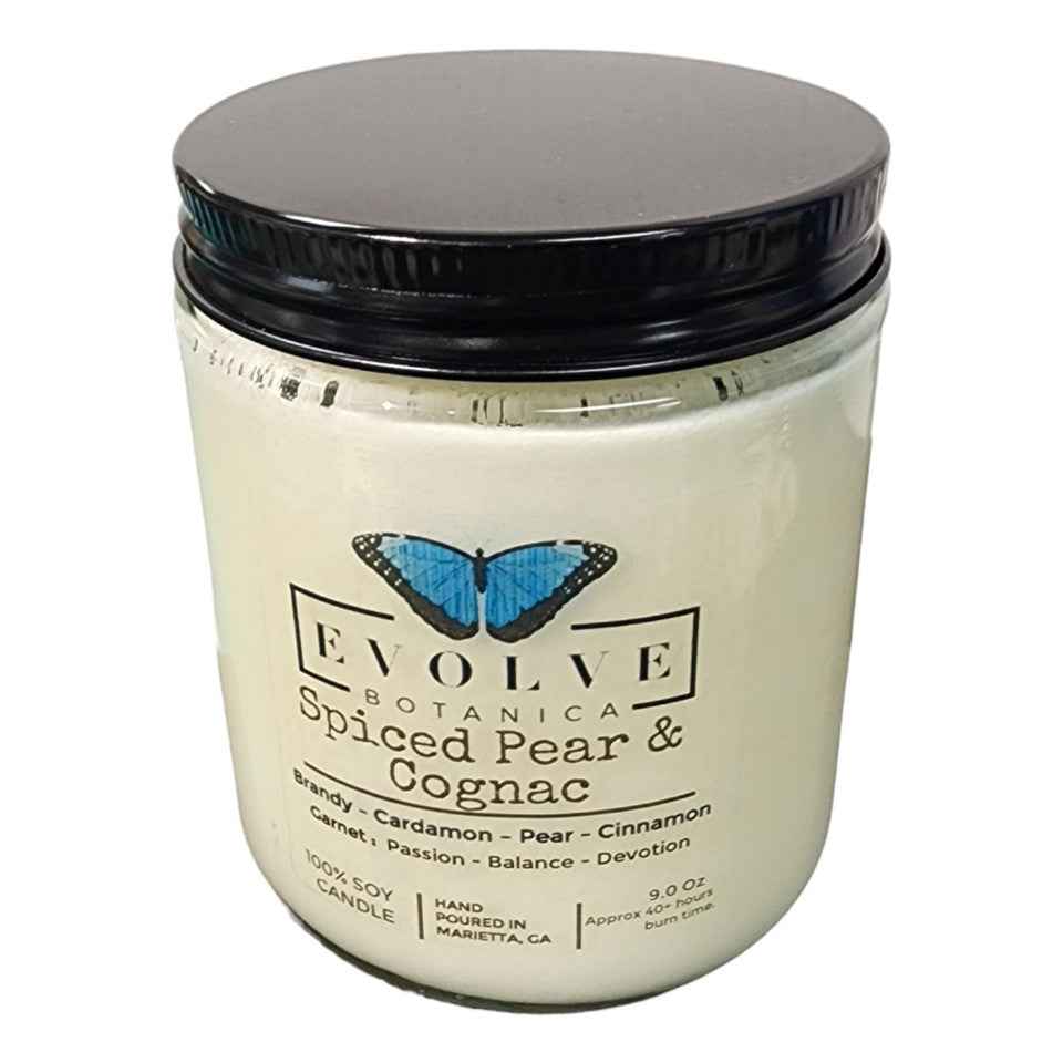 Classic 9oz Jam Jar Crystal Soy Candle - Spiced Pear &amp; Cognac (Garnet)
