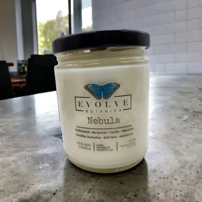 Classic 9oz Jam Jar Crystal Soy Candle - Nebula (Sodalite)