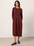Wool-Cotton Asymmetric Cocoon Midi Dress AVERIE by LINTICO