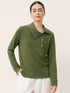 Wool Asymmetric Lapel Fruit Button Decor Top YSABEL by LINTICO