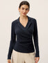 Wool Asymmetric Side Ruched Stretch Top BRIONY by LINTICO