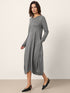 Wool Cocoon Curved Waist Midi Dress FARRAH by LINTICO