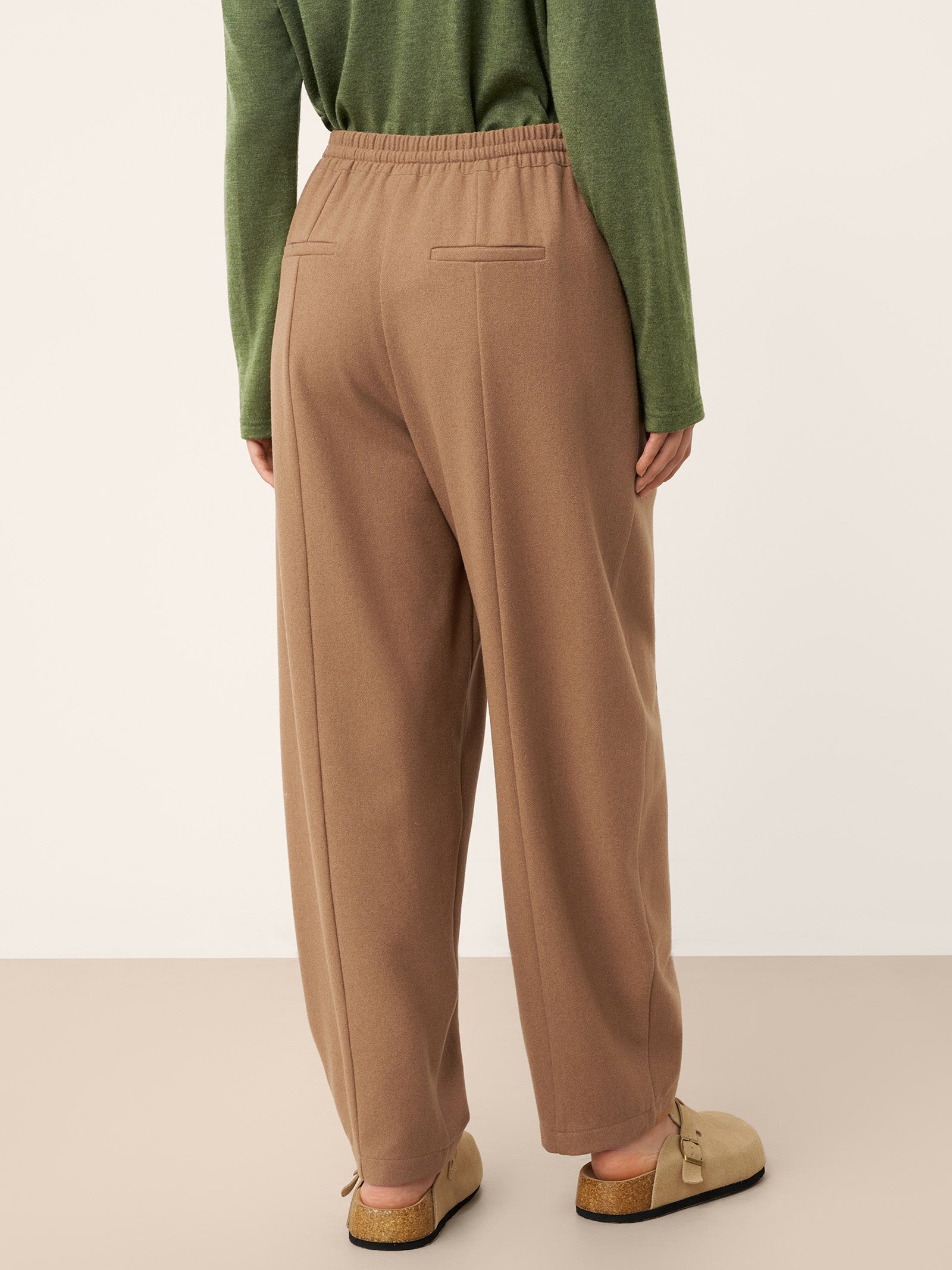 Wool Drawstring Patch Pocket Pants PRISCILLA by LINTICO