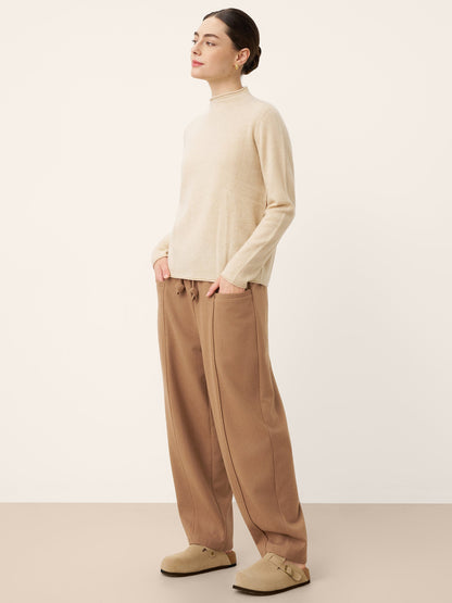 Wool Drawstring Patch Pocket Pants PRISCILLA by LINTICO