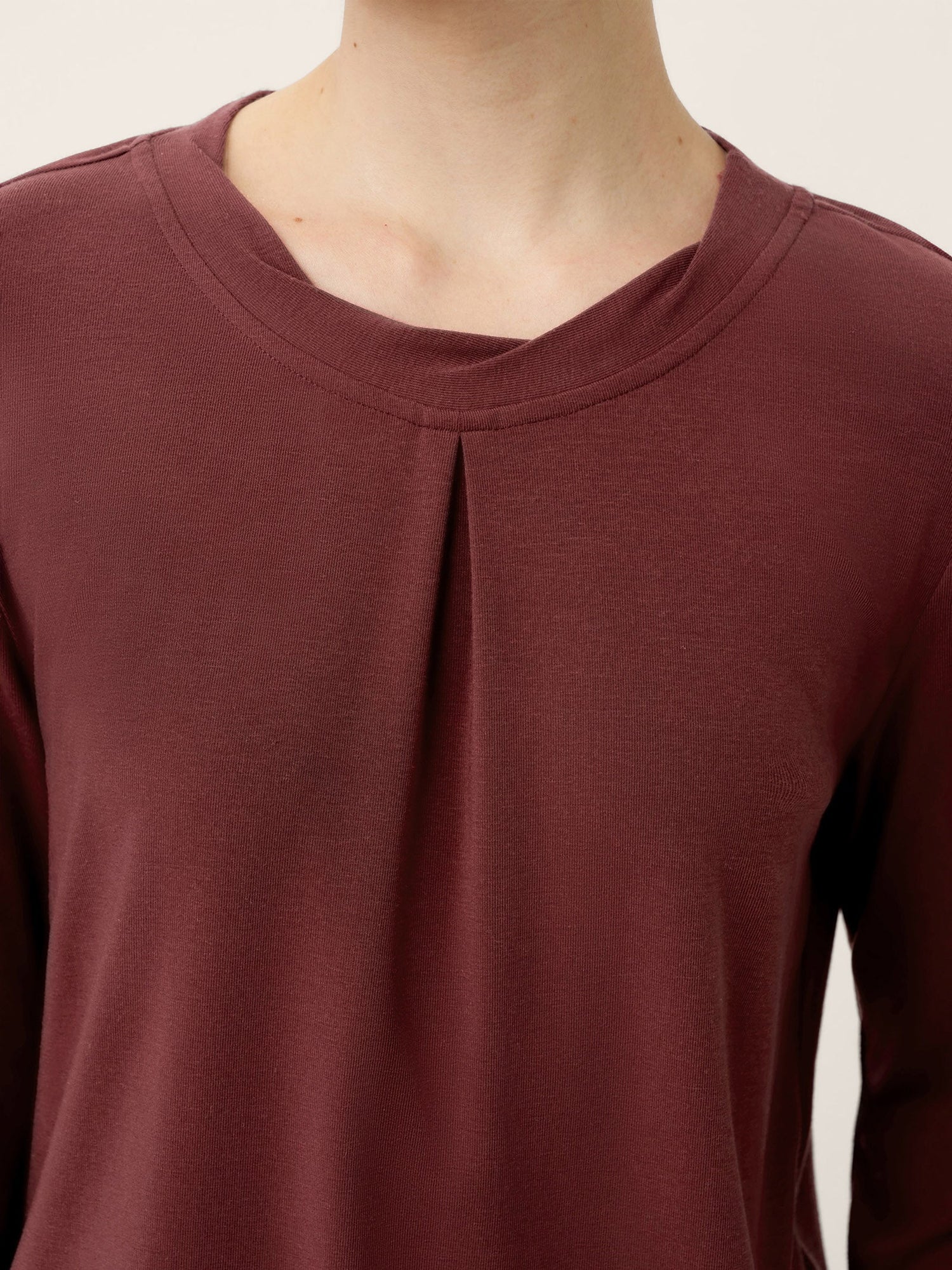 Wool Lyocell Twisted Neck Pullover Top NERISSA by LINTICO