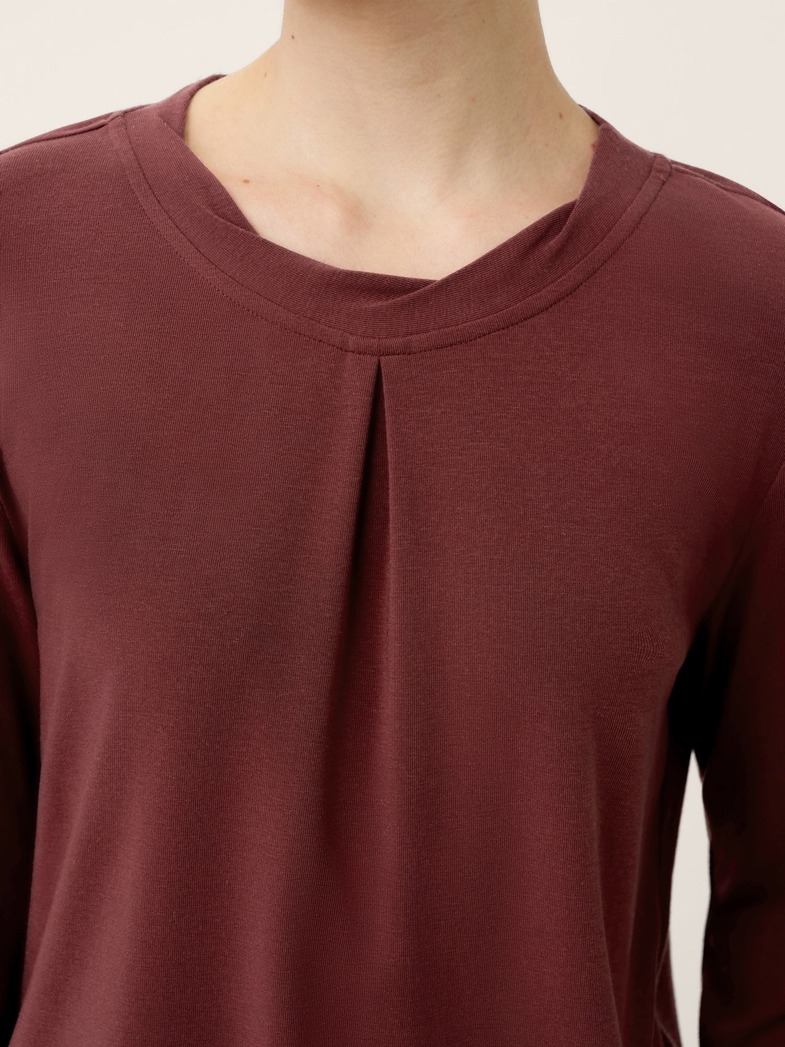 Wool Lyocell Twisted Neck Pullover Top NERISSA by LINTICO