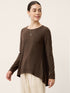 Wool Panelled Ruched Asymmetric Hem Top KALISTA by LINTICO