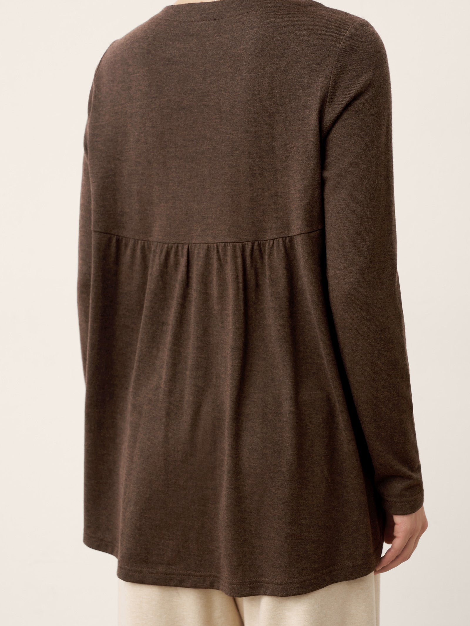 Wool Panelled Ruched Asymmetric Hem Top KALISTA by LINTICO