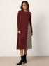 Wool Plaid Panel Midi Dress ALIA by LINTICO