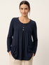 Wool Pleated Front Long Sleeve Top IVA by LINTICO
