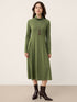 Wool Sculpted Pleats Turtleneck Maxi Dress BRIAR by LINTICO