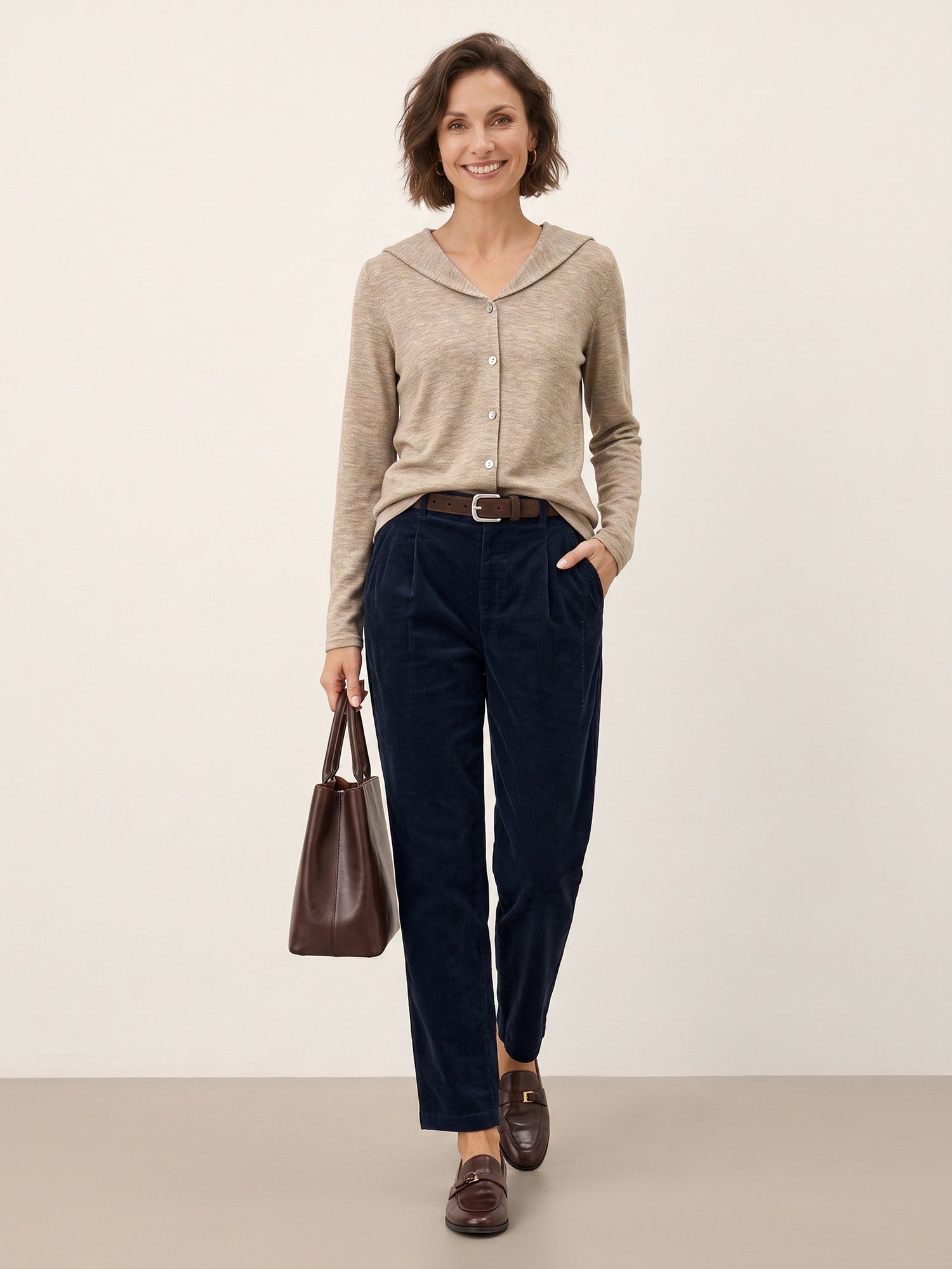 Wool Hooded Collar Shell Button Knit Cardigan SYLVIE  DestGlow