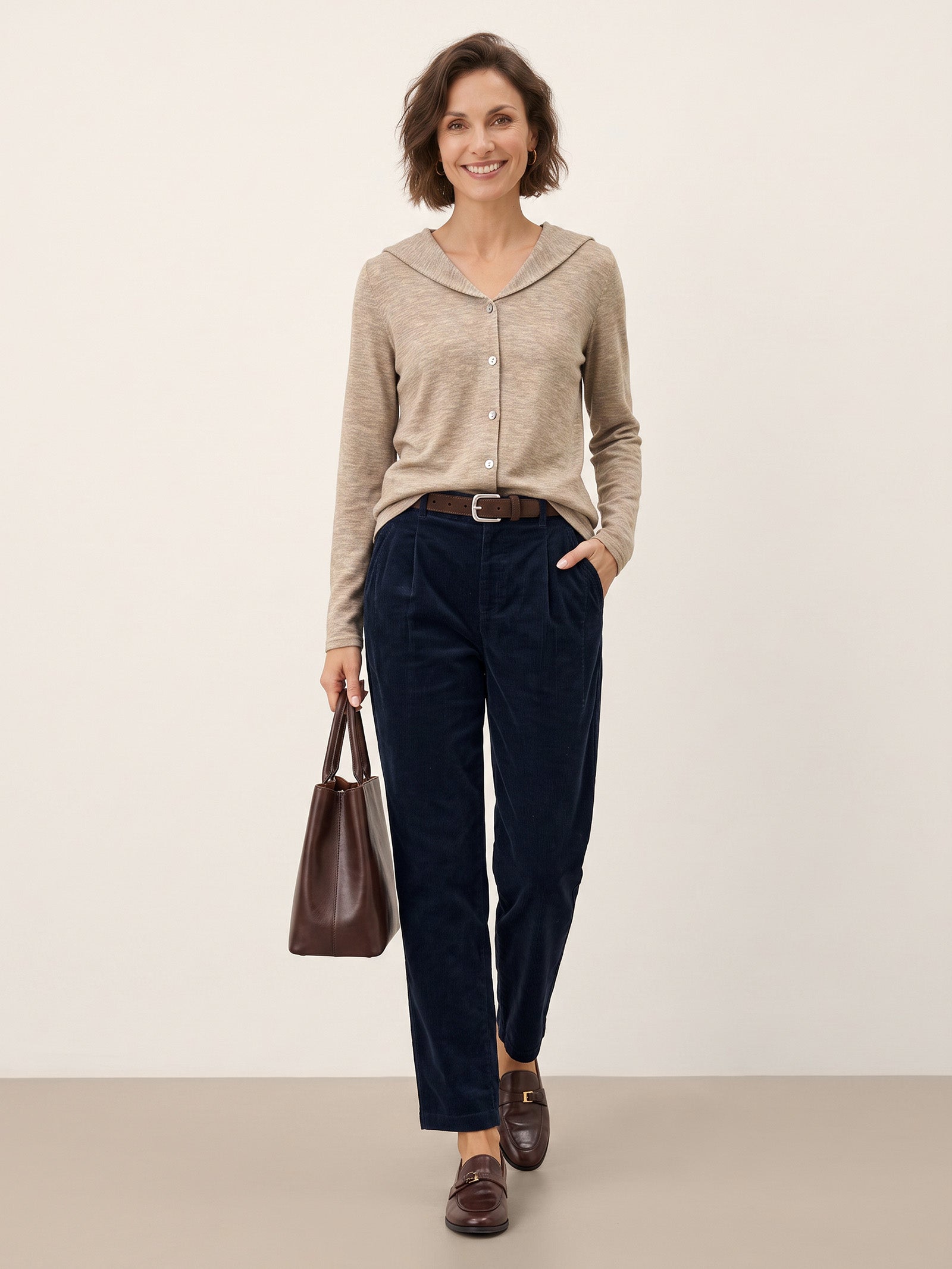 Wool Hooded Collar Shell Button Knit Cardigan SYLVIE  DestGlow