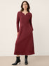 Wool Lyocell Sculpted Inverted Pleat Midi Dress DARIA by LINTICO