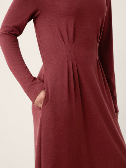 Wool Lyocell Sculpted Inverted Pleat Midi Dress DARIA by LINTICO