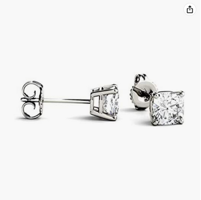 Moissanite Ring - Brilliant Cushion Cut 0.83 Ct 925 Sterling Silver