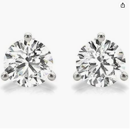 Moissanite Earrings - Brilliant Round Cut 0.62 Ct White Gold Studs for Women