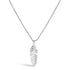 14K White Gold Diamond Accent Feather Pendant Necklace  DestGlow