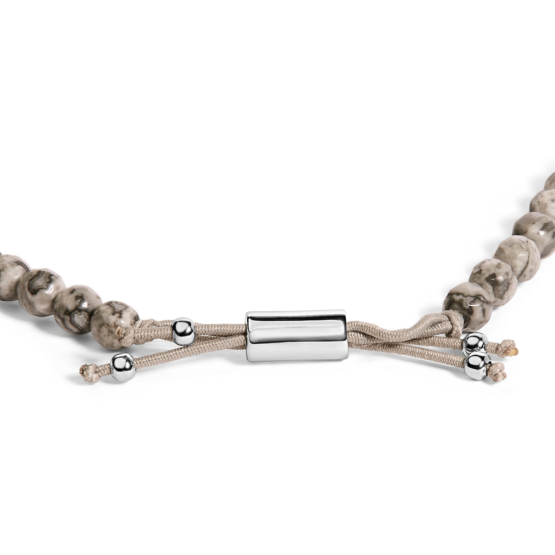 Sterling Silver Jasper Bead Station Bracelet Bolo Clasp by Bids.com