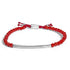 Sterling Silver Red Jasper Bead Station Bracelet with Bolo Clasp by Bids.com