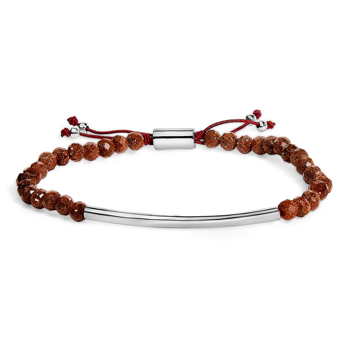 Sterling Silver Sand Bead Station Bracelet Bolo by Bids.com