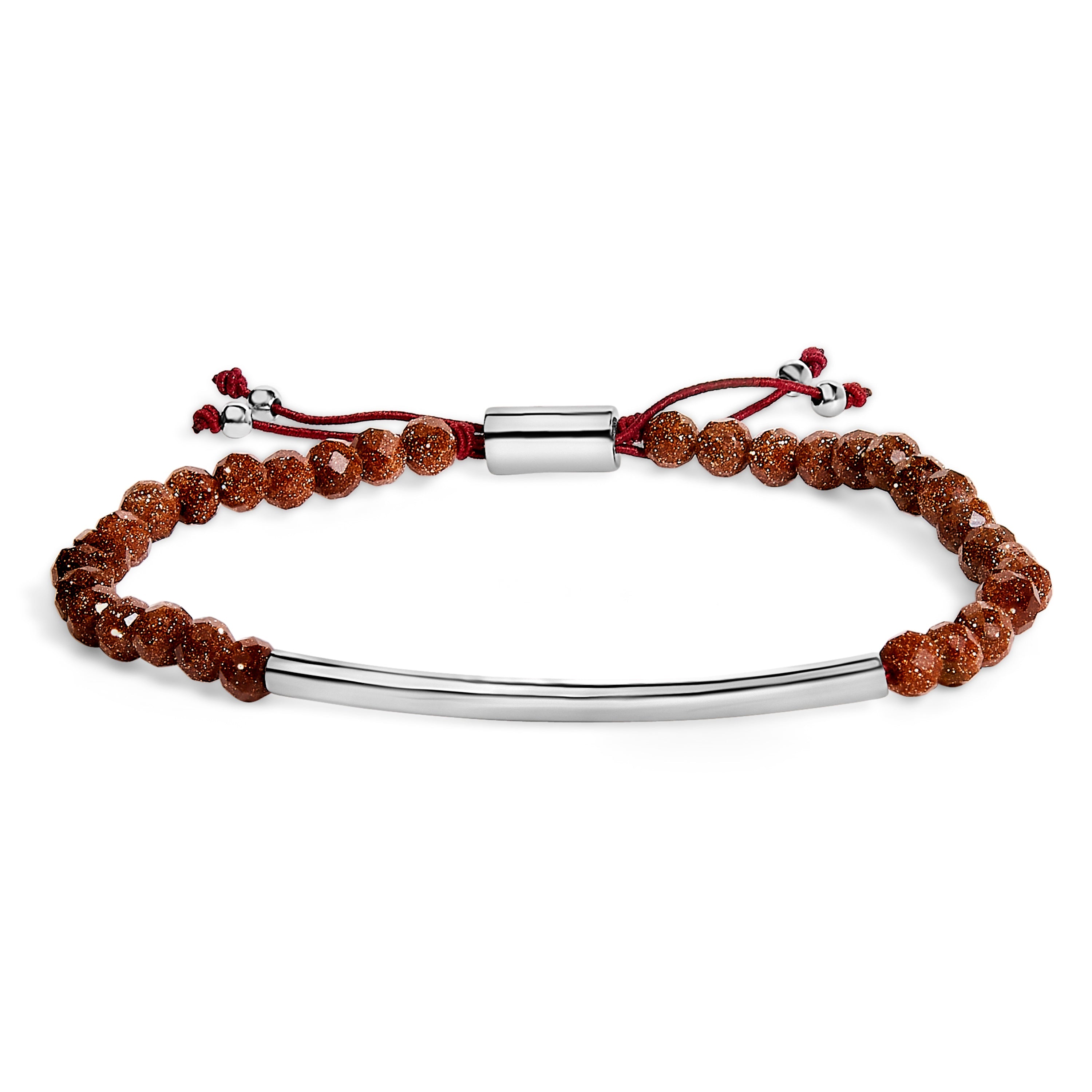 Sterling Silver Sand Bead Station Bracelet Bolo by Bids.com