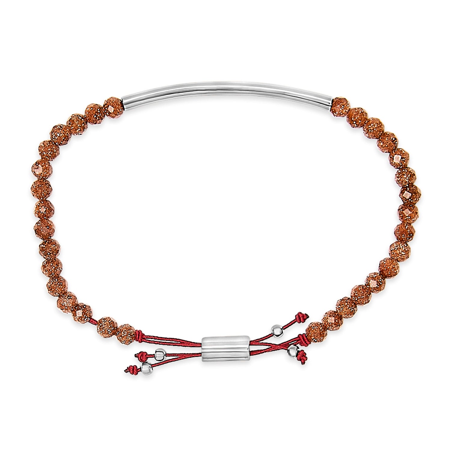 Sterling Silver Sand Bead Station Bracelet Bolo by Bids.com