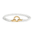 18K Yellow Gold Vermeil Pearl Infinity Lock Tennis Bracelet by Bids.com