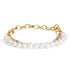 18K Yellow Gold Vermeil Cultured Pearl Station Link Bracelet by Bids.com