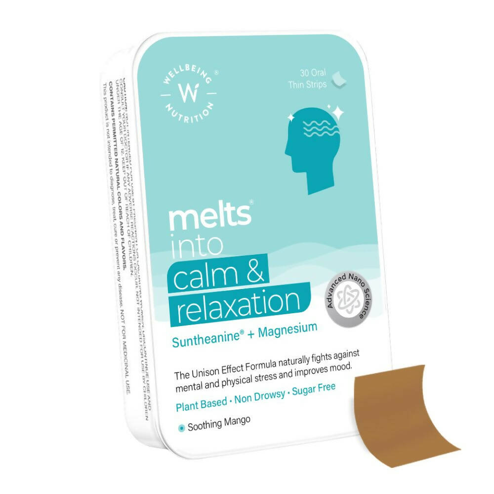 Wellbeing Nutrition Melts Calm &amp; Relaxation Oral Strips-Soothing Mango Flavor