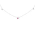 14K White Gold 1/5 Cttw Diamond and Ruby Tri Station Necklace  DestGlow
