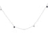 14K White Gold 1/5 Cttw Diamond and Sapphire Trio Cluster Station Necklace  DestGlow