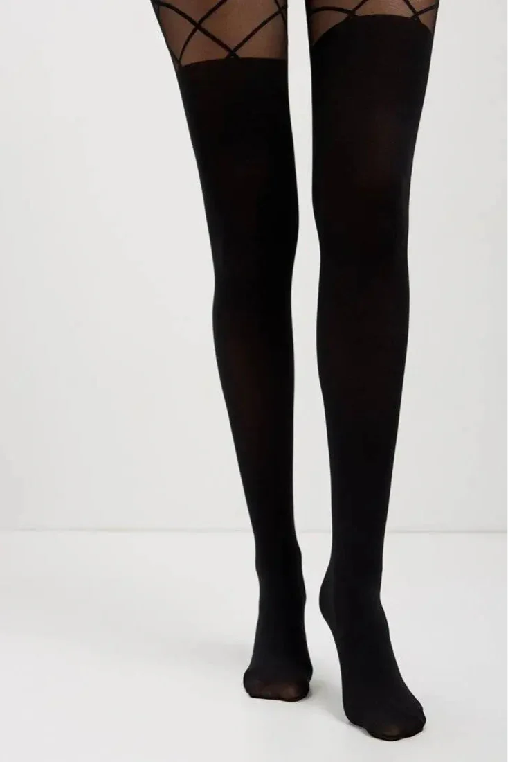 Fantasy Tights Conte Concept - Knee-highs with Diamonds - DestGlow