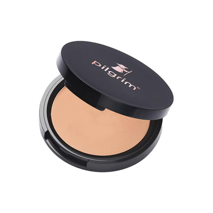 Pilgrim Warm Sand Matte Finish Compact Powder Absorbs Oil, Conceals &amp; Gives Radiant Skin