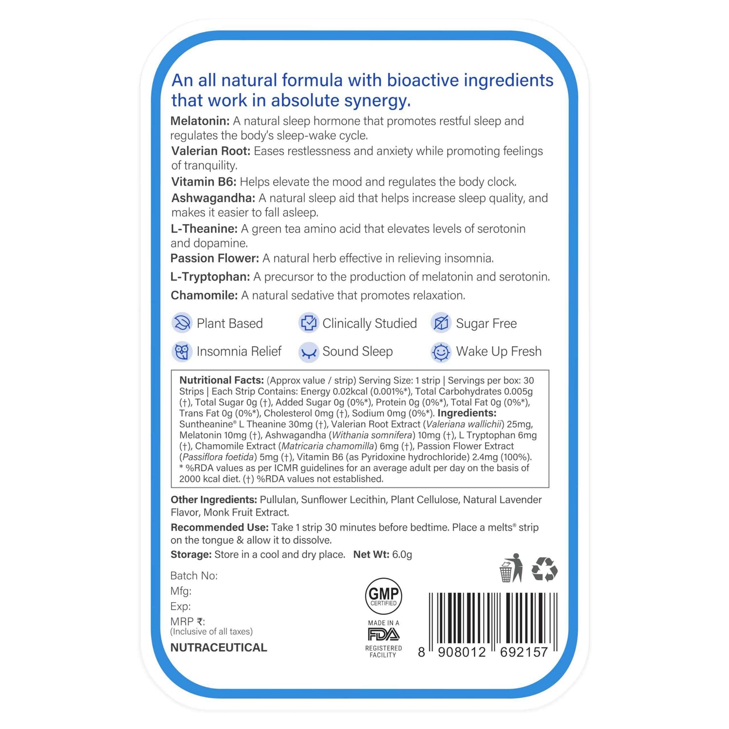 Wellbeing Nutrition Melts Restful Sleep &amp; Melts Into Multivitamins Oral Strips Combo