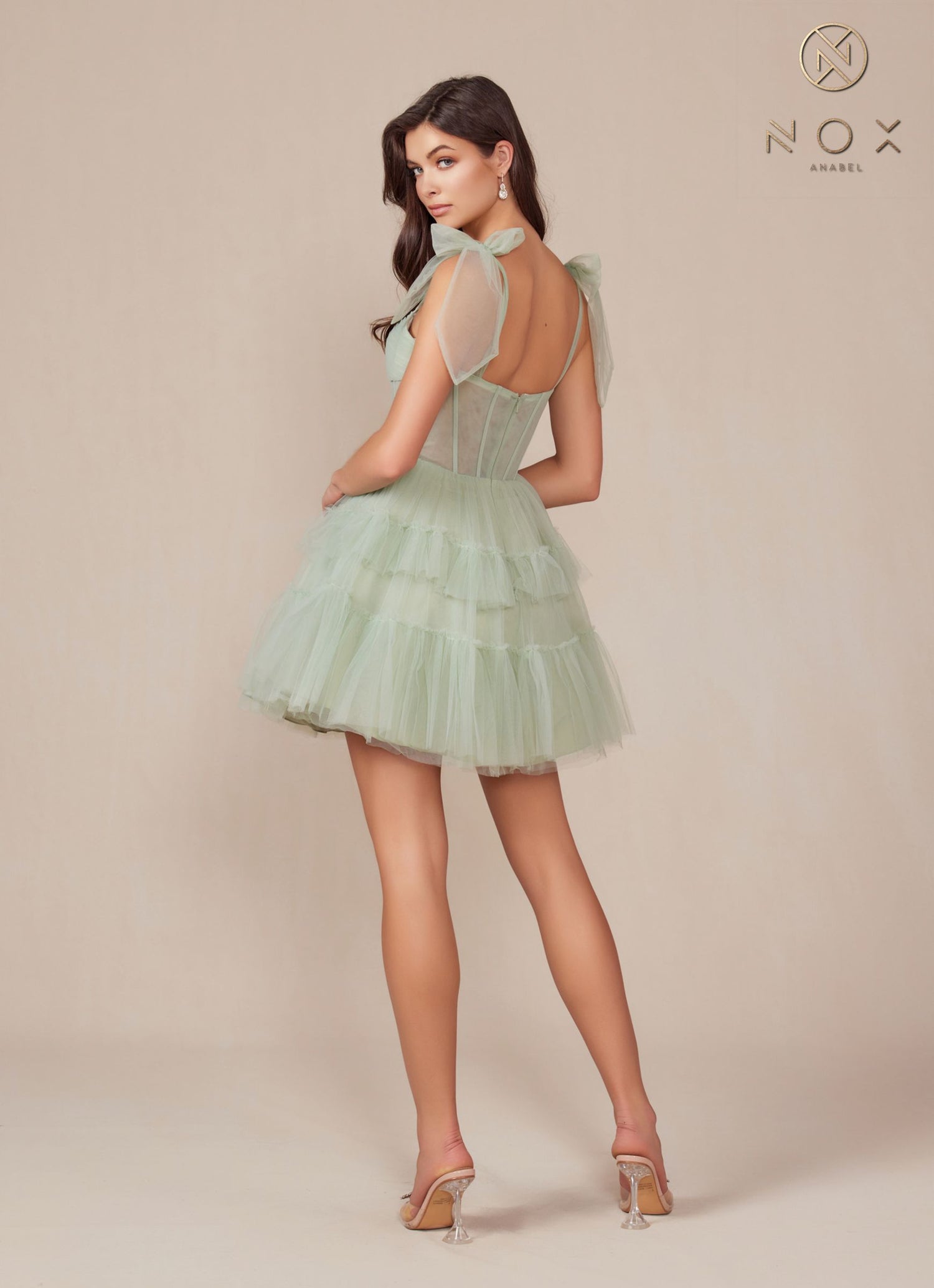 Nox Anabel Y858 Dress Short A-Line Ruffled Tiered Tulle Skirt by DiscountDressShop