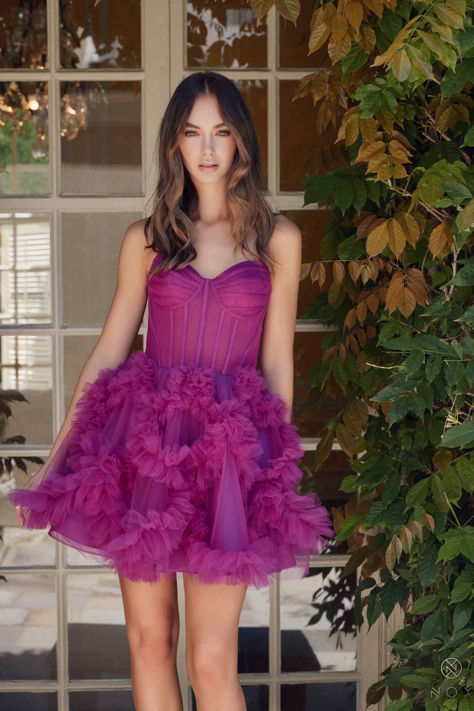 Nox Anabel Y859 Dress Strapless Sweetheart A-Line Ruffled Skirt - DestGlow