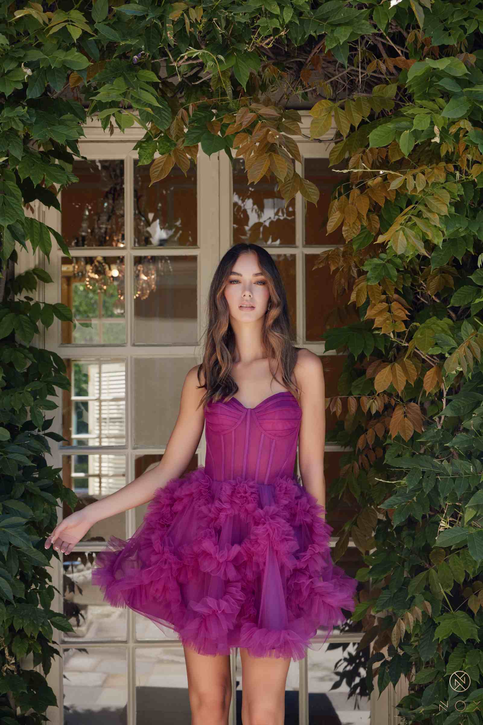 Nox Anabel Y859 Dress Strapless Sweetheart A-Line Ruffled Skirt - DestGlow