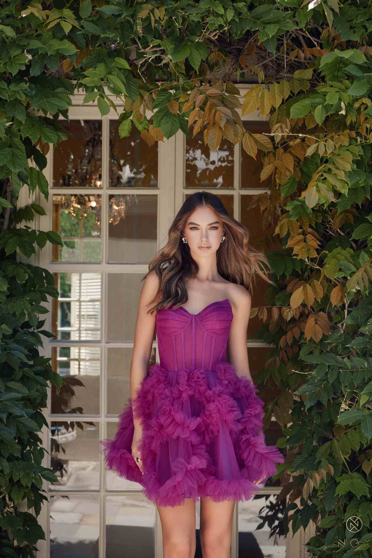 Nox Anabel Y859 Dress Strapless Sweetheart A-Line Ruffled Skirt - DestGlow