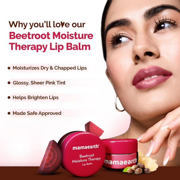 Mamaearth Beetroot Moisture Therapy Lip Balm with Beetroot &amp; Hyaluronic Acid For Dry &amp; Chapped Lips
