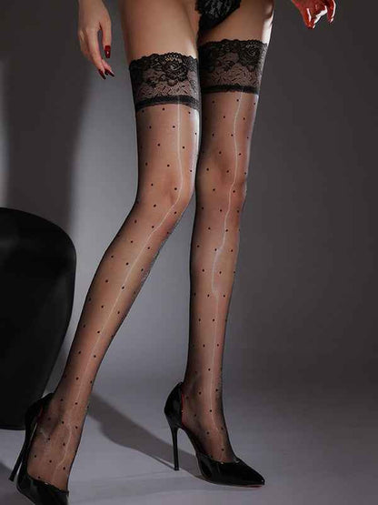 Lace Aurora Ultra-Sheer Polka Dot  Stockings
