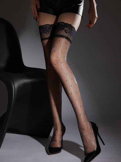 Lace Aurora Ultra-Sheer Polka Dot  Stockings